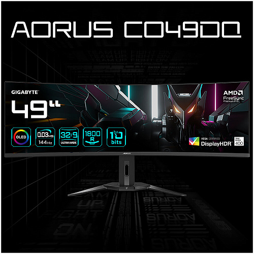 Монитор 49" Gigabyte AORUS CO49DQ OLED 5120x1440 0.03ms HDMI, DisplayPort, USB Type-C