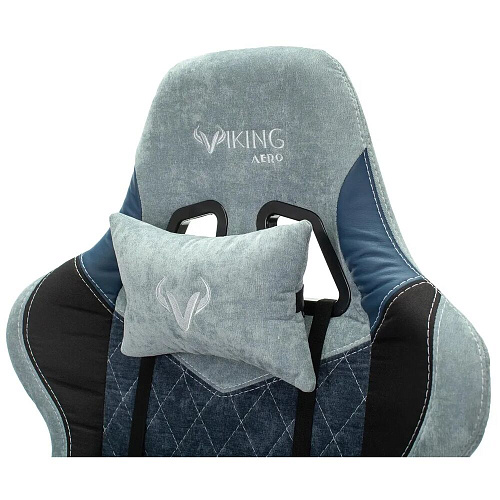 Кресло для геймера Zombie VIKING 7 KNIGHT Fabric голубой ткань/эко.кожа с подголов. крестов. металл