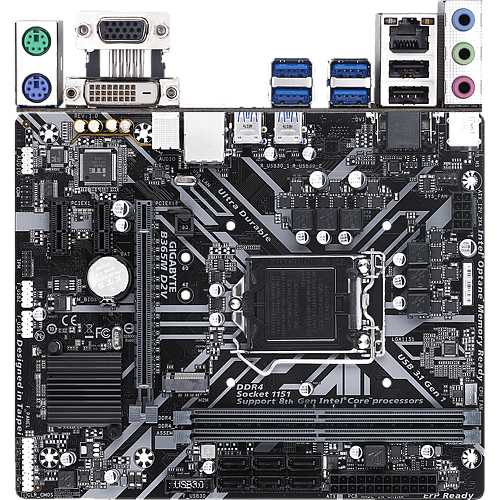 Материнская плата Gigabyte B365M D2V B365 Socket-1151v2 2xDDR4, 6xSATA3, 1xM.2, 1xPCI-E16x, 2xUSB3.1, D-Sub, DVI-D, Glan, mATX