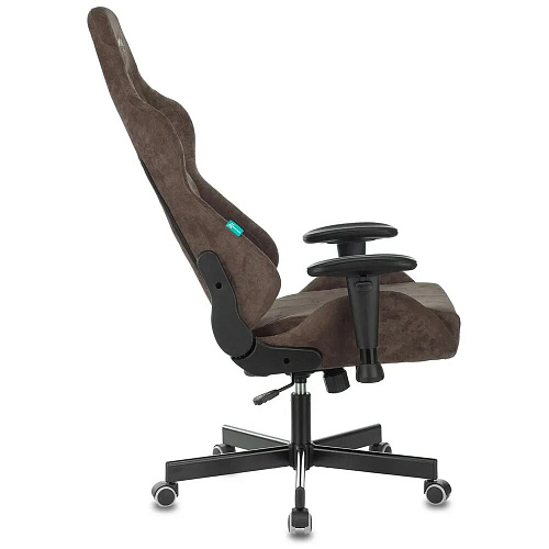 Кресло для геймера Zombie VIKING KNIGHT Fabric темно-коричневый Light-10 с подголов. крестов. металл
