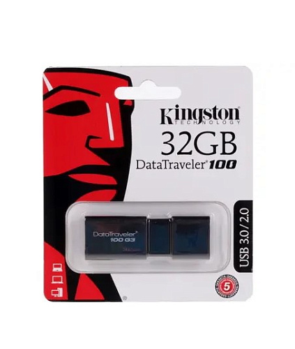 USB Flash накопитель 32GB Kingston DataTraveler 100 G3 (DT100G3/32GB) USB 3.0 Черный