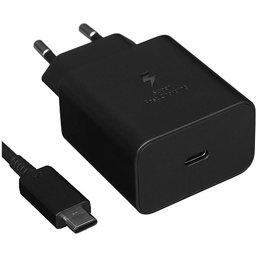 Сетевое зарядное устройство Samsung EP-T4511 45W Type C+ cable, черное