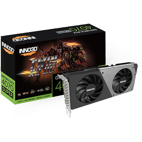 Видеокарта Inno3D GeForce RTX 4070 Super 12288Mb, Twin X2 OC 12 Gb (N407S2-126XX-186162N) 1xHDMI, 3xDP, Ret