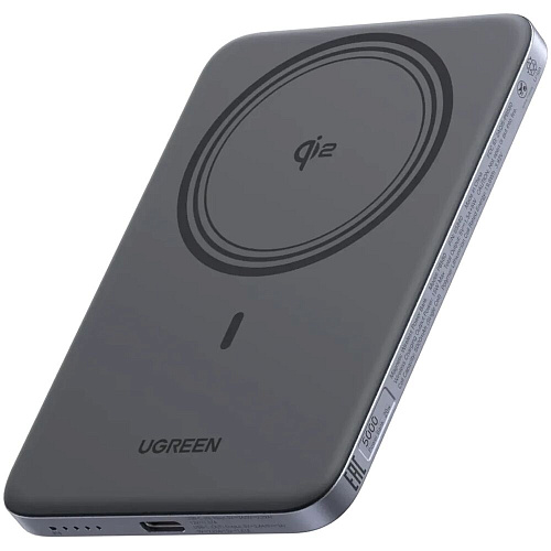Внешний аккумулятор Ugreen PB580 (75984B) MagFlow Air Ultra-Slim Magnetic 5000mAh 15W Grey
