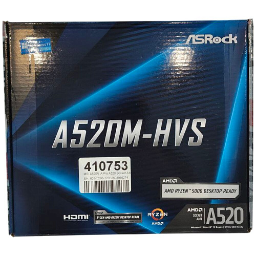 Материнская плата MSI A520M-A Pro A520 Socket AM4 2xDDR4, 4xSATA3, RAID, 1xM.2, 1xPCI-E16x, 4xUSB3.2, DVI-D, HDMI, Glan, mATX УЦЕНКА
