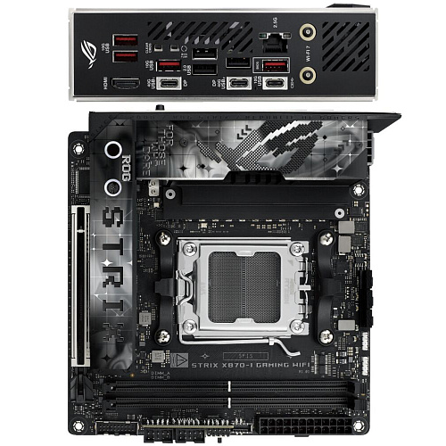 Материнская плата ASUS ROG Strix X870-I Gaming WiFi X870 Socket AM5 2xDDR5, 2xSATA3, RAID, 2xM.2, 1xPCI-E16x, 4xUSB3.2, 3xUSB3.2 Type C, DP, HDMI, WiFi, Glan, mini-ITX