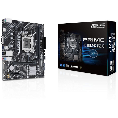 Материнская плата ASUS Prime H510M-K R2.0 H470 Socket-1200 2xDDR4, 4xSATA3, 1xM.2, 1xPCI-E16x, 2xUSB3.2, D-Sub, HDMI, Glan, mATX УЦЕНКА