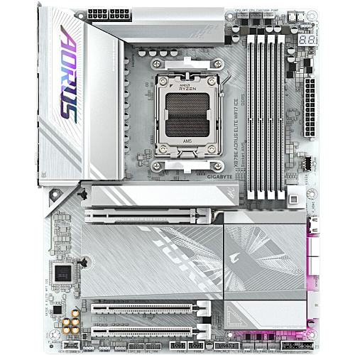 Материнская плата Gigabyte X870E A Elite WF7 Ice Socket-AM5 AMD X870E 4xDDR5, 4xSATA3, RAID, 4xM.2, 3xPCI-E16x, 6xUSB3.2, 2xUSB3.2 Type C, DP, HDMI, Glan, ATX Ret