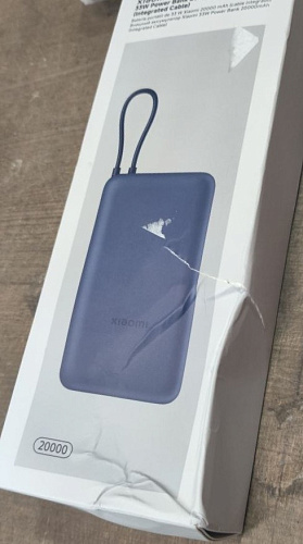 Внешний аккумулятор Xiaomi Power Bank 20000mAh (Integrated Cable) Blue УЦЕНКА
