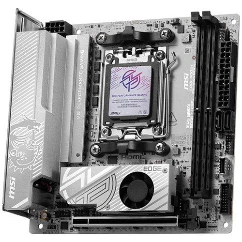 Материнская плата MSI MPG B850I Edge Ti WiFi Socket-AM5 AMD B850 2xDDR5, 2xSATA3, RAID, 2xM.2, 1xPCI-E16x, 5xUSB3.2, 1xUSB3.2 Type C, HDMI, WiFi, 5Glan, mini-ITX Ret