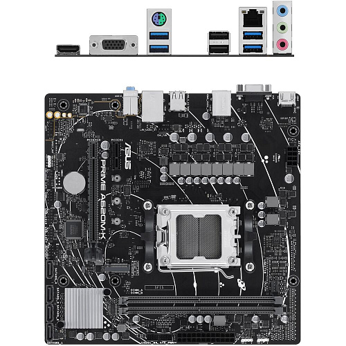 Материнская плата ASUS Prime A620M-K A620 Socket AM5 2xDDR5, 4xSATA3, 1xM.2, 1xPCI-E16x, 4xUSB3.2, D-Sub, HDMI, Glan, mATX