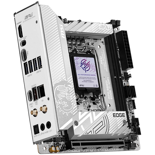 Материнская плата MSI MPG B860I Edge Ti WiFi B860 Socket-1851 2xDDR5, 2xSATA3, RAID, 2хM.2, 1xPCI-E16x, 5xUSB3.2, 2xUSB3.2 Type C, DP, HDMI, WiFi, 5Glan, mini-ITX