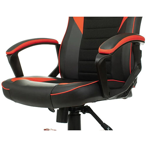 Кресло для геймера Zombie GAME 16 черный/красный эко.кожа/ткань крестов. пластик