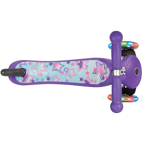 Самокат Globber Primo Fantasy с 3 светящимися колесами (Stars Violet Neon Purple)