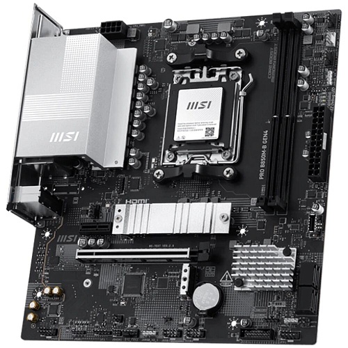 Материнская плата MSI Pro B850M-B GEN4 Socket-AM5 AMD B850 2xDDR5, 4xSATA3, RAID, 2xM.2, 1xPCI-E16x, 3xUSB3.2, 1xUSB3.2 Type C, DP, HDMI, 2.5Glan, mATX Ret