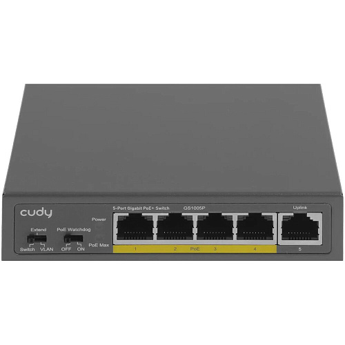 Коммутатор Cudy GS1005P (L2) неуправляемый 5 портов 10/100/1000Мбит/с, 5хPoE 60W