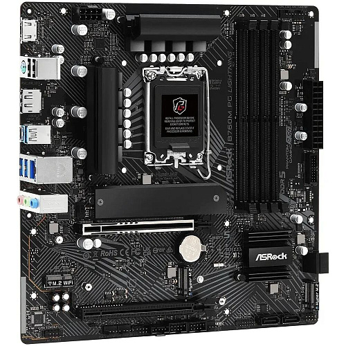 Материнская плата ASRock B760M PG Lightning B760 Socket-1700 4xDDR5, 4xSATA3, RAID, 3xM.2, 2xPCI-E16x, 3xUSB3.2, 1xUSB3.2 Type C, DP, HDMI, 2.5Glan, mATX