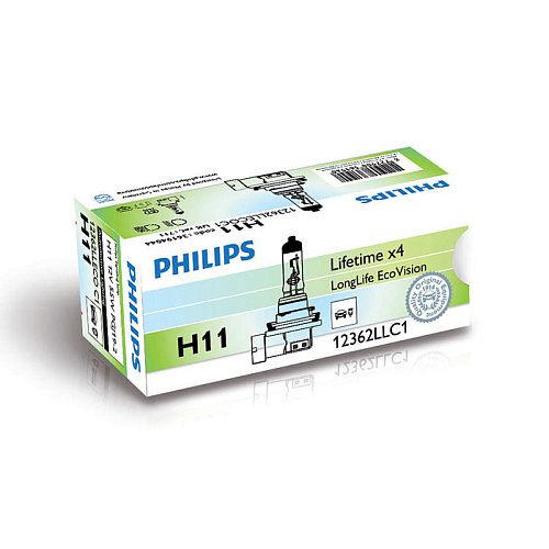 Автомобильная лампа H11 55W LongLife Ecovision 1 шт. Philips