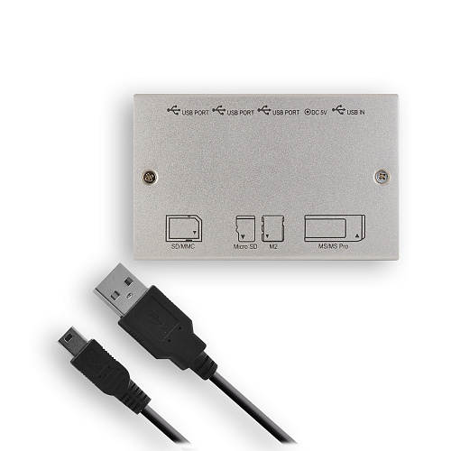 Card Reader Vertex Combo All in 1 + 3-port USB hub Multi Black USB 2.0 SDHC (VCR-502) Silver