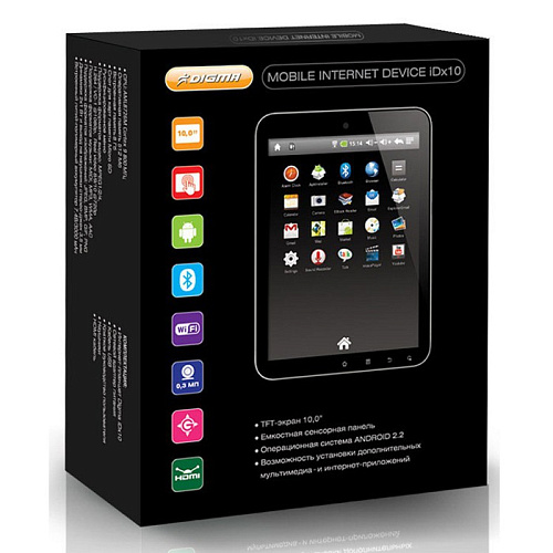 Планшет Digma iDx 10 Черный  8Gb/BT/WiFi/HDMI/Cam/Android 2.2-2.3/ 10" capactive