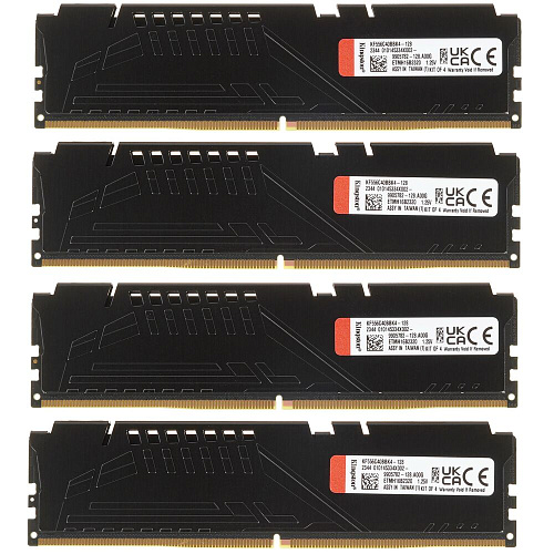 Модуль памяти DIMM 128Gb 4х32Gb DDR5 PC44800 5600MHz Kingston Fury Beast Black (KF556C40BBK4-128)