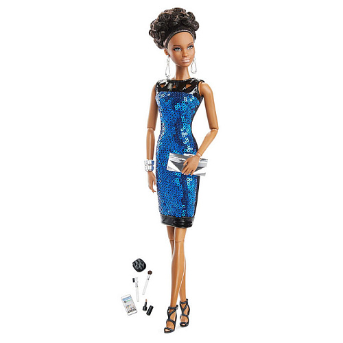 Кукла Mattel Barbie Городской блеск В блестящем синем платье
