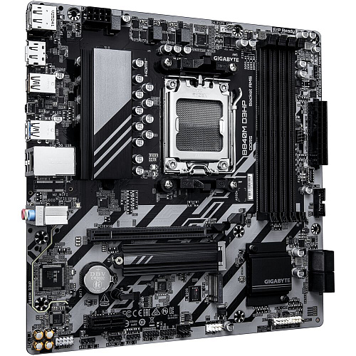 Материнская плата Gigabyte B840M D3HP Socket-AM5 AMD B840 4xDDR5, 4xSATA3, RAID, 2xM.2, 1xPCI-E16x, 2xUSB3.2, 1xUSB3.2 Type C, DP, HDMI, Glan mATX