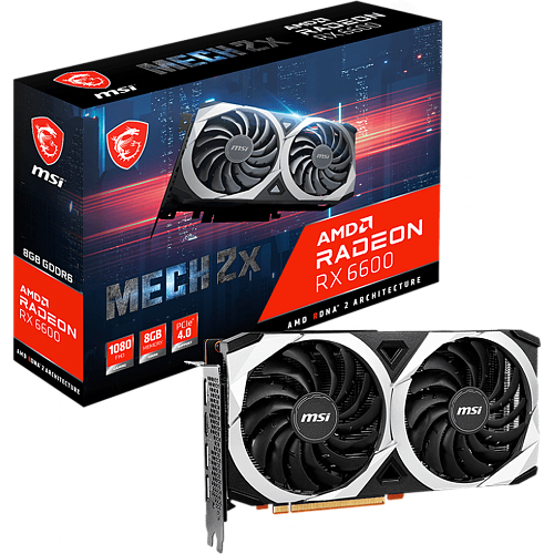 Видеокарта MSI 8192Mb RX 6600 Mech 2X (RX 6600 Mech 2X 8G) 3xDP, HDMI, Ret