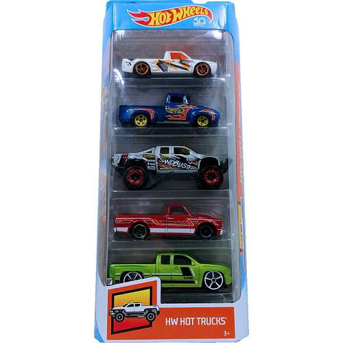 Mattel Hot Wheels 1806/FKT63 Подарочный набор из 5 машинок (HW Hot Trucks)