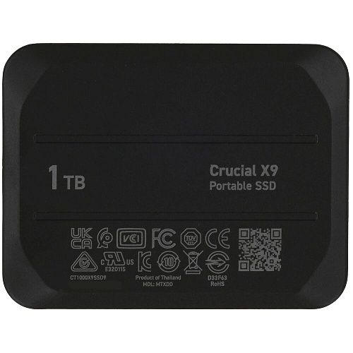 Внешний SSD-накопитель 1Tb Crucial X9 CT1000X9SSD9 (SSD) USB 3.2 Type C черный