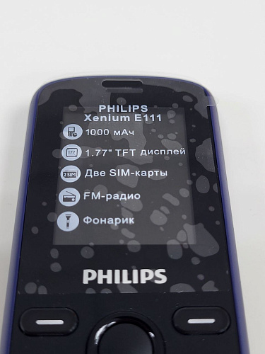 Мобильный телефон Philips Xenium E111 Blue УЦЕНКА
