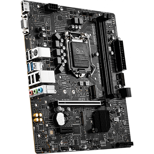 Материнская плата MSI H510M-A Pro H510 Socket-1200 2xDDR4, 4xSATA3, 1xM.2, 1xPCI-E16x, 2xUSB3.2, D-Sub, HDMI, Glan, mATX