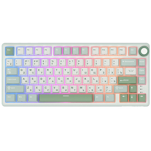 Клавиатура Royal Kludge R75 (RK Silver Switch) RGB (русская раскладка) Sky Cyan