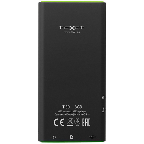 MP3-плеер teXet T30 8Гб, зеленый
