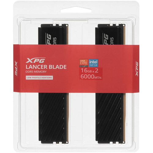 Модуль памяти DIMM 32Gb 2х16Gb DDR5 PC48000 6000MHz ADATA XPG Lancer Blade Black (AX5U6000C3616G-DTLABBK)