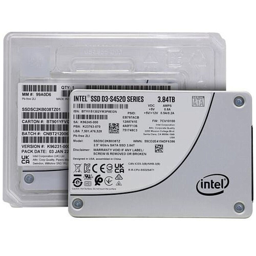 Внутренний SSD-накопитель 3840Gb Intel SSDSC2KB038TZ01 SATA3 2.5" D3-S4520-Series