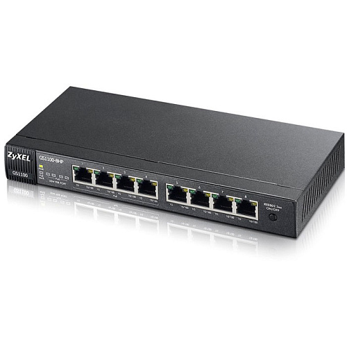 Коммутатор Zyxel GS1100-8HP, 8xGbLAN (4xPoE+)