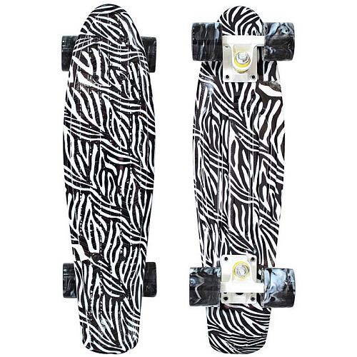 Скейтборд Y-SCOO Penny board RT 22 Print Zebra (white/mix)