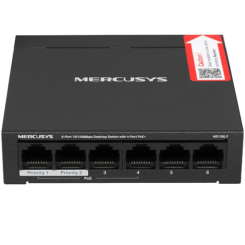 Коммутатор Mercusys MS106LP 6 ports 4 ports PoE+ 10/100Mbps неуправляемый
