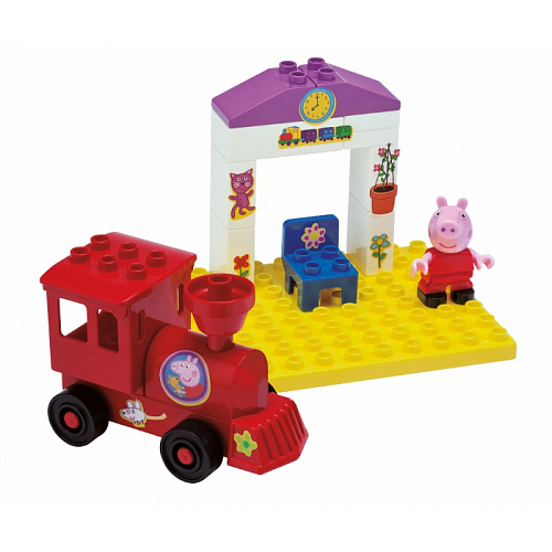 Конструктор Peppa Pig Поезд с остановкой, (15 деталей)