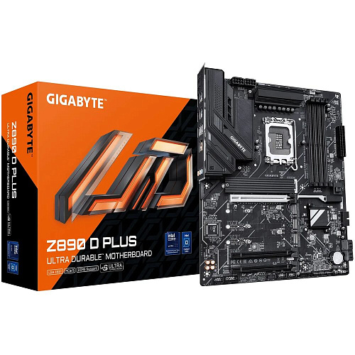 Материнская плата Gigabyte Z890 D Plus Z890 Soc-1851 4xDDR5, 4xSATA3, RAID, 4хM.2, 3xPCI-E16x, 5xUSB3.2, 1xUSB3.2 Type C, DP, 2.5Glan, ATX