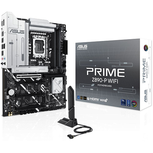 Материнская плата ASUS Prime Z890-P WiFi Z890 Soc-1851 4xDDR5, 4xSATA3, RAID, 4хM.2, 4xPCI-E16x, 3xUSB3.2, 1xUSB3.2 Type C, DP, HDMI, 2.5Glan, ATX