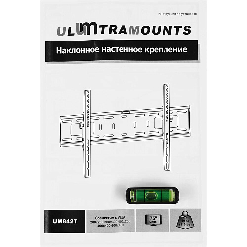 Кронштейн наклонный Ultramounts UM842T 37-75' до 50кг Vesa до 600x400