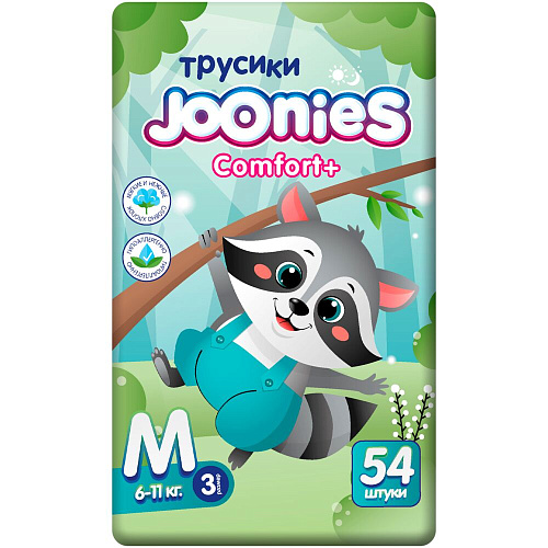Joonies Трусики Comfort+, M (6-11 кг.), 54 шт., 2 упаковки