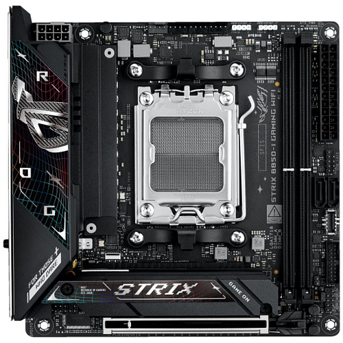 Материнская плата ASUS ROG Strix B850-I Gaming WiFi B850 Socket AM5 2xDDR5, 2xSATA3, RAID, 2xM.2, 1xPCI-E16x, 4xUSB3.2, 2xUSB3.2 Type C, HDMI, Wi-Fi, 2.5Glan, mini-ITX