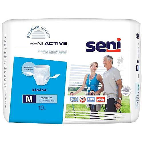 Seni Трусы впитывающие Active, 80-110 см., M (10 шт.), 8 упаковок
