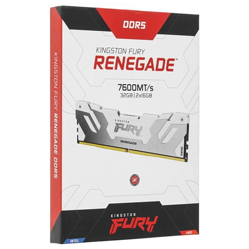 Модуль памяти DIMM 32Gb 2х16Gb DDR5 PC60800 7600MHz Kingston Fury Renegade White (KF576C38RWK2-32)