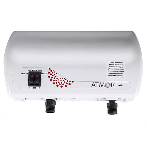 Проточный водонагреватель Atmor Basic 5 душ кран