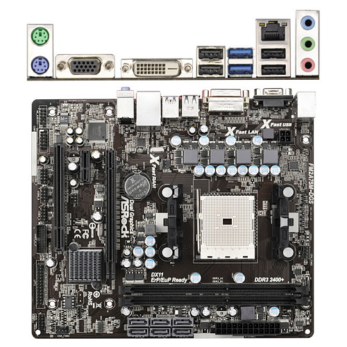 Материнская плата ASRock FM2A75M-DGS Soc-FM2 AMD A75 2xDDR3, Raid, 2xUSB 3.0, 6xSATA 6Gb/s, 1xPCI-E16x, GLAN mATX Retail