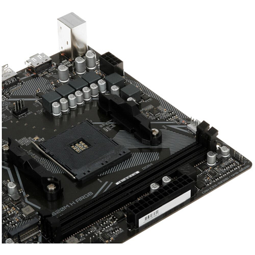 Материнская плата Gigabyte A520M H ARGB Socket-AM4 AMD A520 2xDDR4, 4xSATA3, RAID, 1xM.2, 1xPCI-E 16x, 4xUSB 3.2, DP, HDMI, GLAN mATX Ret